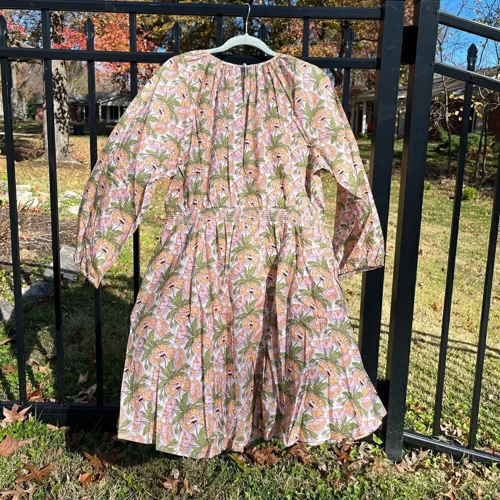 J Crew Smocked Waist Mini Dress in Liberty® Butterfield Poppy Fabric NWT